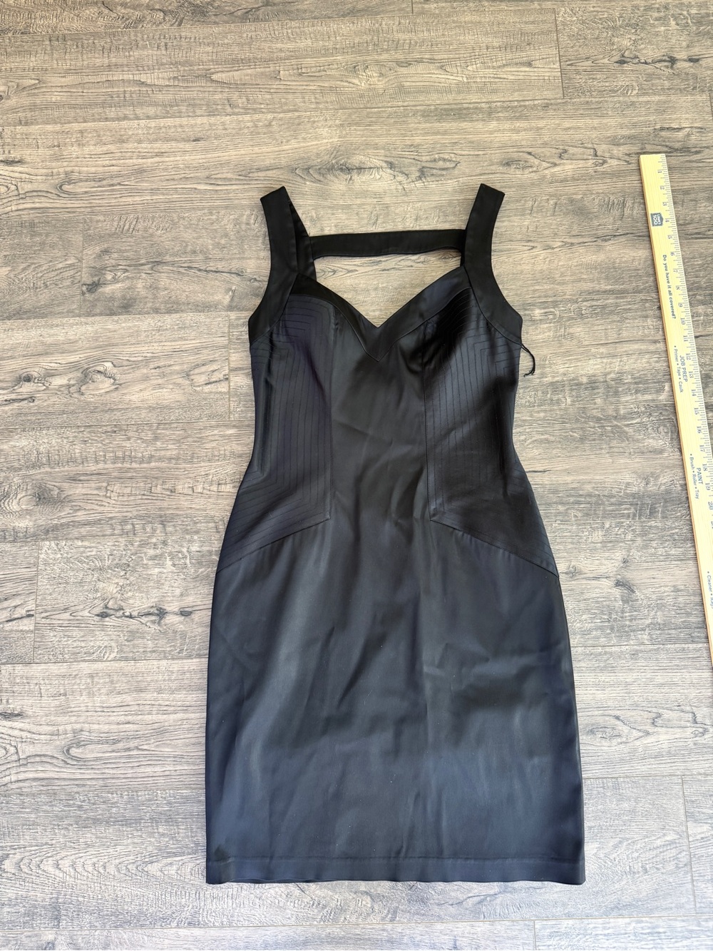 Cache Black Mini Sheath Dress with Wide Straps